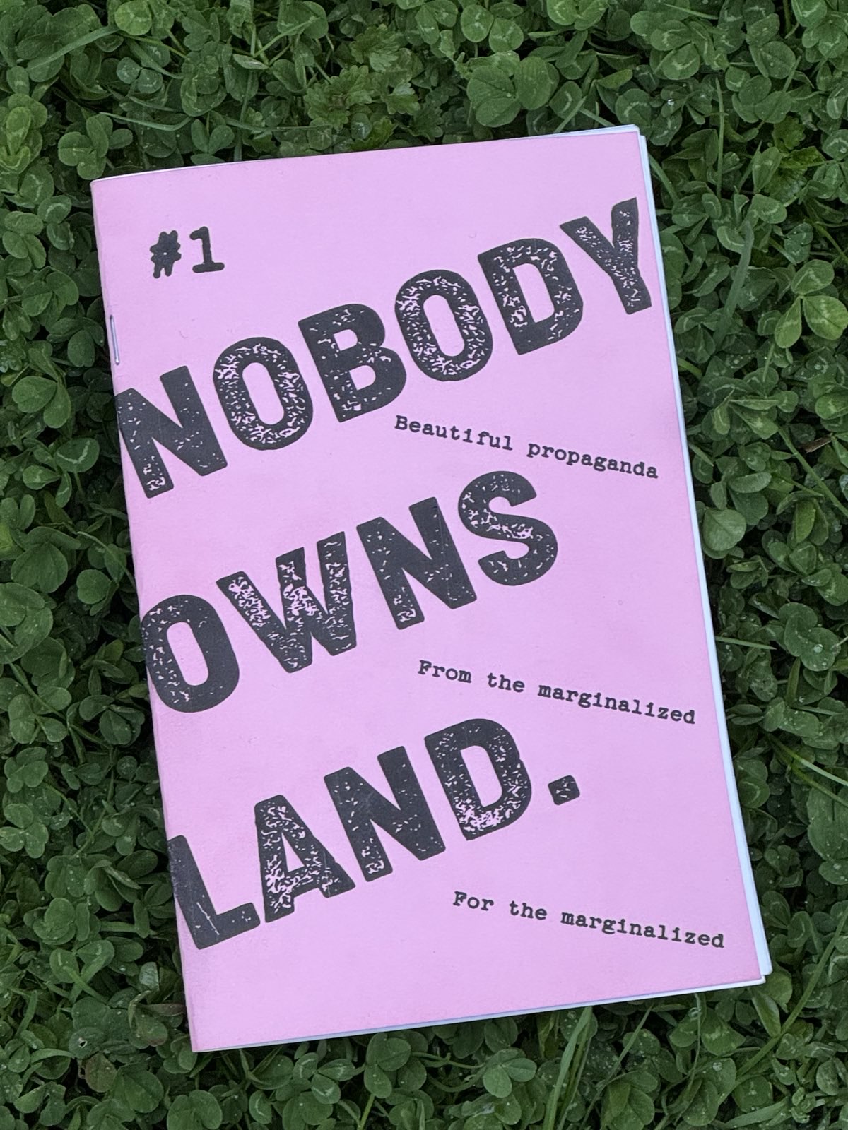 Issue 1 laying on a bed of clovers